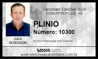 Candidato PLINIO 2024 - NOVA PETRÓPOLIS - Eleições