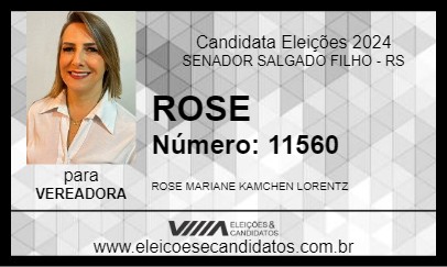 Candidato ROSE 2024 - SENADOR SALGADO FILHO - Eleições