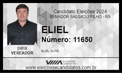 Candidato ELIEL 2024 - SENADOR SALGADO FILHO - Eleições