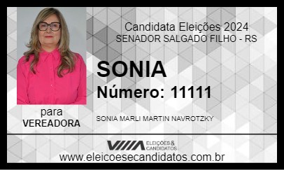 Candidato SONIA 2024 - SENADOR SALGADO FILHO - Eleições