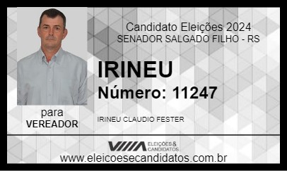 Candidato IRINEU 2024 - SENADOR SALGADO FILHO - Eleições