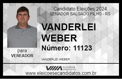 Candidato VANDERLEI WEBER 2024 - SENADOR SALGADO FILHO - Eleições