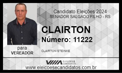 Candidato CLAIRTON 2024 - SENADOR SALGADO FILHO - Eleições