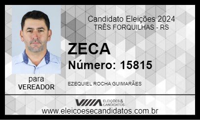 Candidato ZECA 2024 - TRÊS FORQUILHAS - Eleições