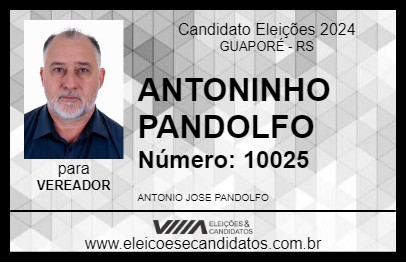 Candidato ANTONINHO PANDOLFO 2024 - GUAPORÉ - Eleições