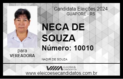 Candidato NECA DE SOUZA 2024 - GUAPORÉ - Eleições