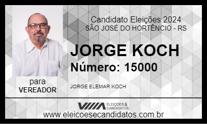 Candidato JORGE KOCH 2024 - SÃO JOSÉ DO HORTÊNCIO - Eleições