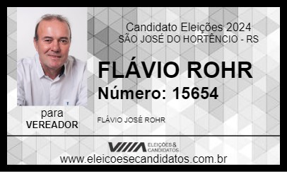 Candidato FLÁVIO ROHR 2024 - SÃO JOSÉ DO HORTÊNCIO - Eleições