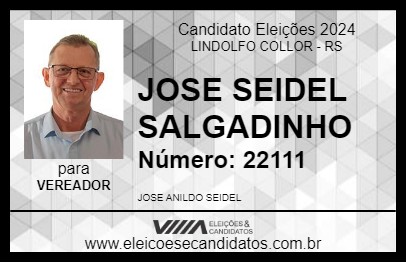 Candidato JOSE SEIDEL SALGADINHO 2024 - LINDOLFO COLLOR - Eleições