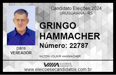 Candidato GRINGO HAMMACHER 2024 - URUGUAIANA - Eleições