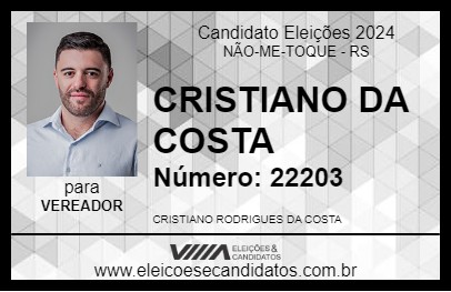 Candidato CRISTIANO DA COSTA 2024 - NÃO-ME-TOQUE - Eleições