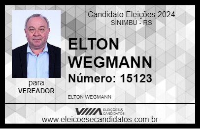 Candidato ELTON WEGMANN 2024 - SINIMBU - Eleições