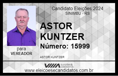 Candidato ASTOR KUNTZER 2024 - SINIMBU - Eleições