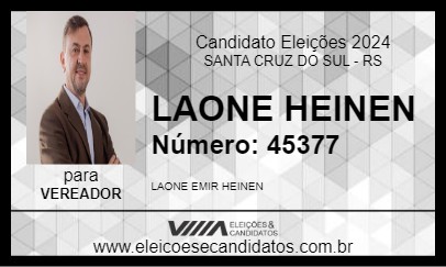 Candidato LAONE HEINEN 2024 - SANTA CRUZ DO SUL - Eleições