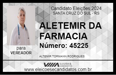 Candidato ALTEMIR DA FARMACIA 2024 - SANTA CRUZ DO SUL - Eleições