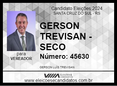 Candidato GERSON TREVISAN - SECO 2024 - SANTA CRUZ DO SUL - Eleições