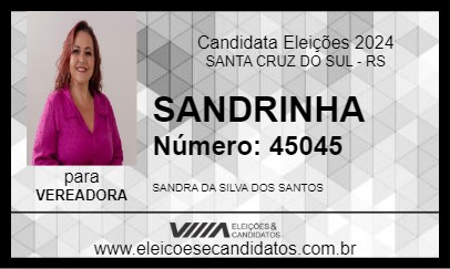 Candidato SANDRINHA 2024 - SANTA CRUZ DO SUL - Eleições