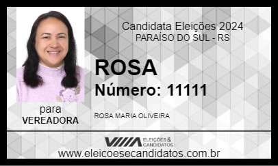 Candidato ROSA 2024 - PARAÍSO DO SUL - Eleições