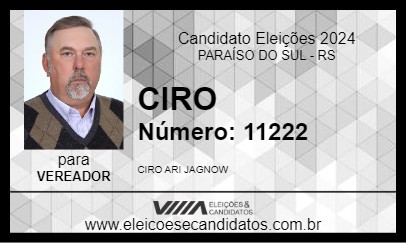 Candidato CIRO 2024 - PARAÍSO DO SUL - Eleições