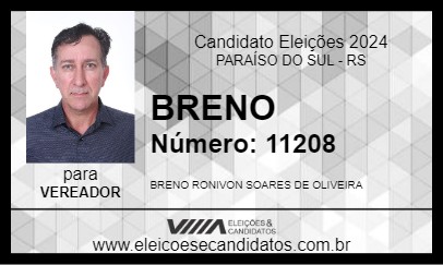 Candidato BRENO 2024 - PARAÍSO DO SUL - Eleições