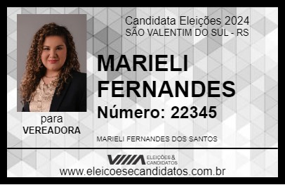 Candidato MARIELI FERNANDES 2024 - SÃO VALENTIM DO SUL - Eleições