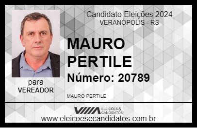 Candidato MAURO PERTILE 2024 - VERANÓPOLIS - Eleições