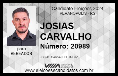 Candidato JOSIAS CARVALHO 2024 - VERANÓPOLIS - Eleições