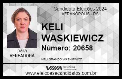 Candidato KELI WASKIEWICZ 2024 - VERANÓPOLIS - Eleições