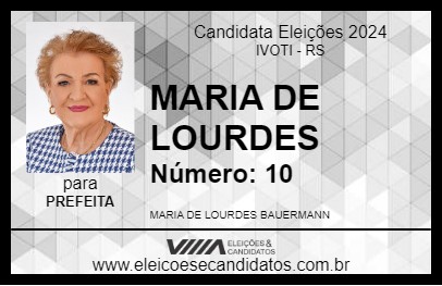 Candidato MARIA DE LOURDES 2024 - IVOTI - Eleições