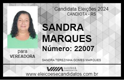 Candidato SANDRA MARQUES 2024 - CANDIOTA - Eleições