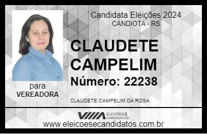 Candidato CLAUDETE CAMPELIM 2024 - CANDIOTA - Eleições