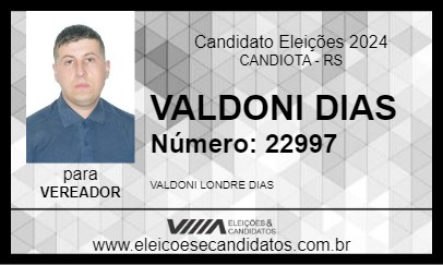 Candidato VALDONI DIAS 2024 - CANDIOTA - Eleições