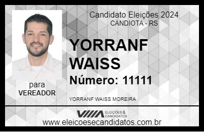 Candidato YORRANF WAISS 2024 - CANDIOTA - Eleições