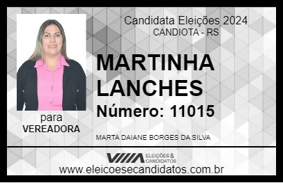 Candidato MARTINHA LANCHES 2024 - CANDIOTA - Eleições