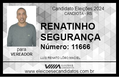 Candidato RENATINHO SEGURANÇA 2024 - CANDIOTA - Eleições