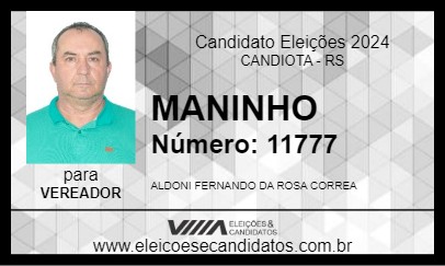 Candidato MANINHO 2024 - CANDIOTA - Eleições