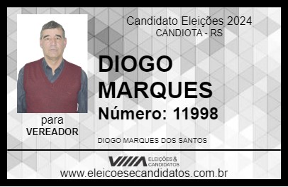 Candidato DIOGO MARQUES 2024 - CANDIOTA - Eleições