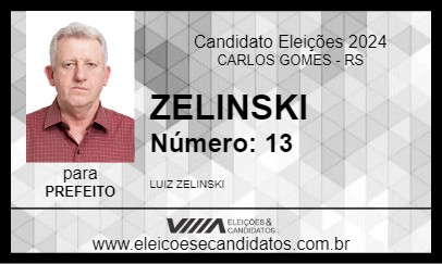 Candidato ZELINSKI 2024 - CARLOS GOMES - Eleições