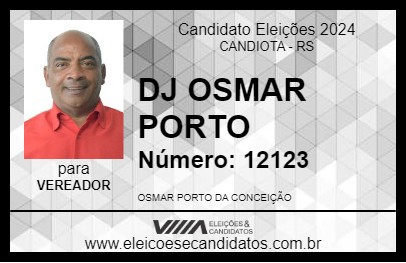 Candidato DJ OSMAR PORTO 2024 - CANDIOTA - Eleições