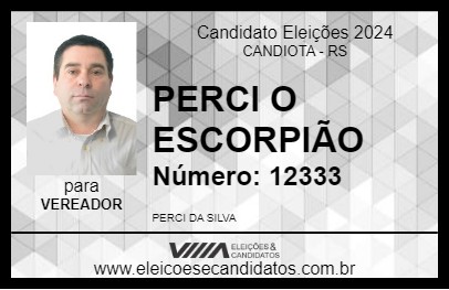 Candidato PERCI O ESCORPIÃO 2024 - CANDIOTA - Eleições