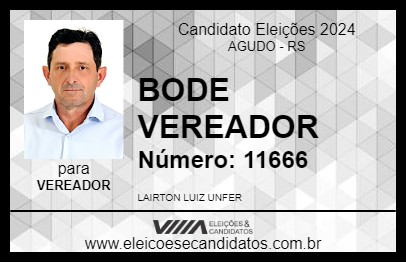 Candidato BODE VEREADOR 2024 - AGUDO - Eleições