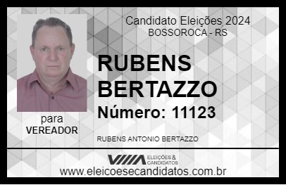 Candidato RUBENS BERTAZZO 2024 - BOSSOROCA - Eleições