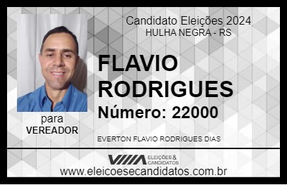 Candidato FLAVIO RODRIGUES 2024 - HULHA NEGRA - Eleições