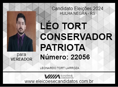 Candidato LÉO TORT CONSERVADOR PATRIOTA 2024 - HULHA NEGRA - Eleições