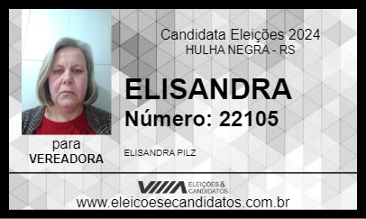 Candidato ELISANDRA 2024 - HULHA NEGRA - Eleições