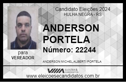 Candidato ANDERSON PORTELA 2024 - HULHA NEGRA - Eleições