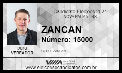 Candidato ZANCAN 2024 - NOVA PALMA - Eleições