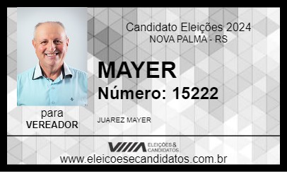 Candidato MAYER 2024 - NOVA PALMA - Eleições