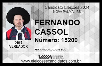 Candidato FERNANDO CASSOL 2024 - NOVA PALMA - Eleições