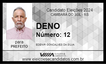 Candidato DENO 2024 - CAMBARÁ DO SUL - Eleições